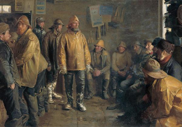 Michael Ancher In the grocery store on a winter day when there is no fishing France oil painting art